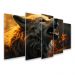 Kit Quadro Decorativo Animais V2 Para Sala de Estar 88x48cm A97 - Pallazio