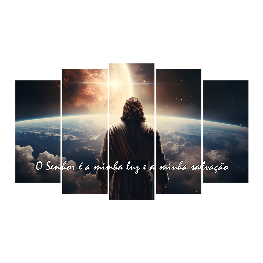 Kit Quadro Decorativo Religioso Para Sala de Estar 108x60cm - Pallazio