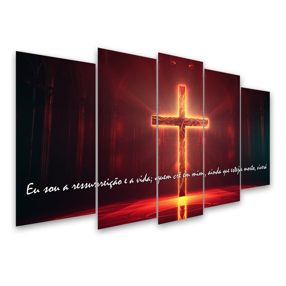 Kit Quadro Decorativo Religioso Para Sala de Estar 108x60cm A169 - Pallazio