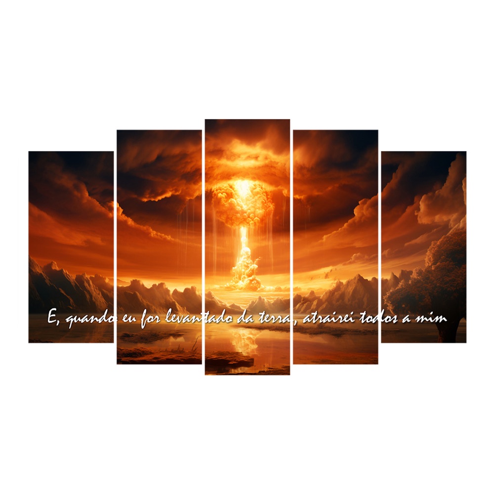 Kit Quadro Decorativo Religioso Para Sala de Estar 128x72cm A175 - Pallazio