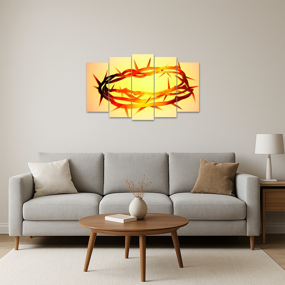 Kit Quadro Decorativo Religioso Para Sala de Estar 128x72cm A217 - Pallazio