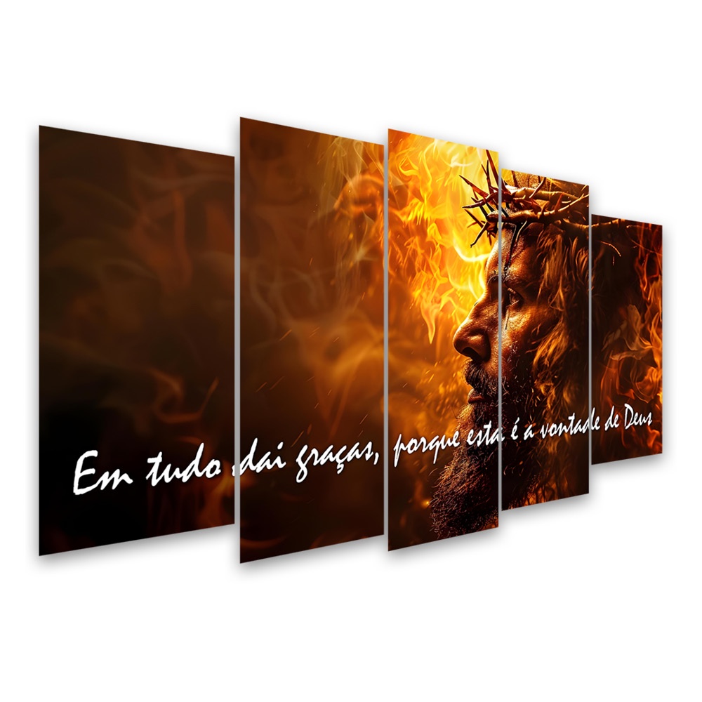 Kit Quadro Decorativo Religioso Para Sala de Estar 158x90cm A163 - Pallazio