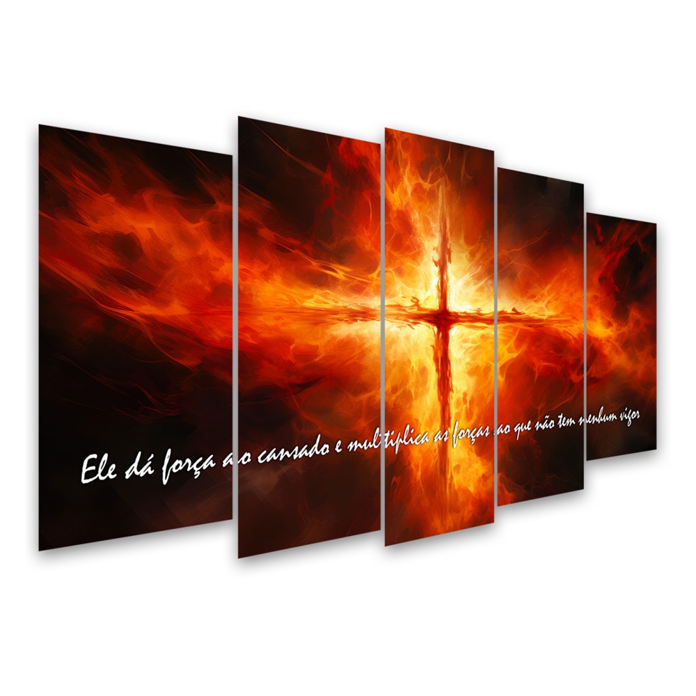 Kit Quadro Decorativo Religioso Para Sala de Estar 73x39cm A139 - Pallazio