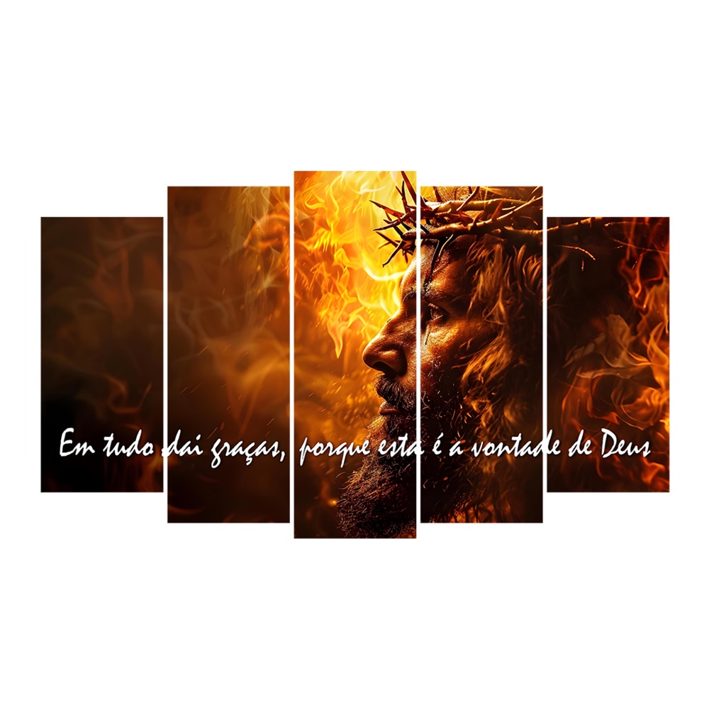 Kit Quadro Decorativo Religioso Para Sala de Estar 88x48cm A163 - Pallazio