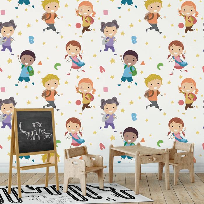 Papel de Parede Infantil Alfabeto Escolar N3932