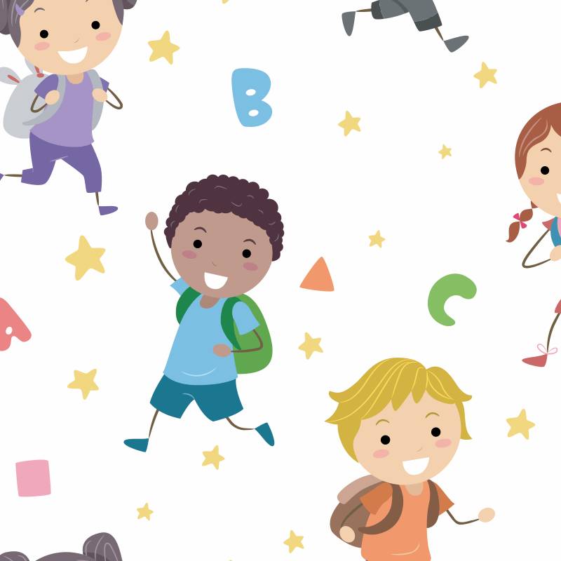 Papel de Parede Infantil Alfabeto Escolar N3932