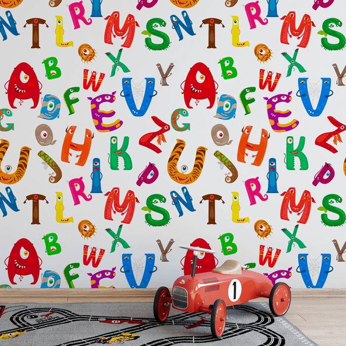 Papel de Parede Infantil Alfabeto Escolar N3933