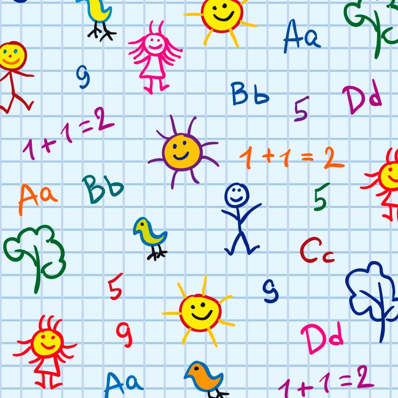 Papel de Parede Infantil Alfabeto Escolar N4062