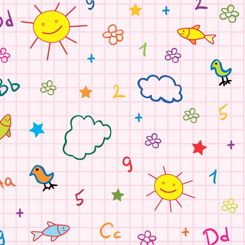 Papel de Parede Infantil Alfabeto Escolar N4063