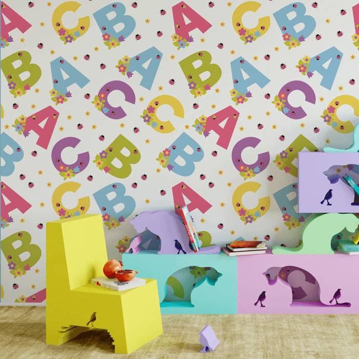 Papel de Parede Infantil Alfabeto Escolar N4064