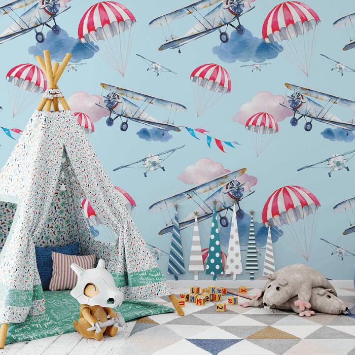 Papel de Parede Infantil Avião N3956