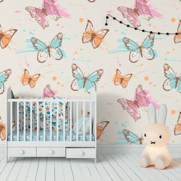 Papel de Parede Infantil Borboletas N3981