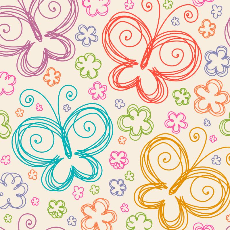 Papel de Parede Infantil Borboletas N3985