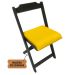 Conjunto Mesa Dobrável 70x70 C/ 4 Cadeiras Estofadas Amarelo