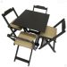 Conjunto Mesa Dobrável 70x70 C/ 4 Cadeiras Estofadas Bege