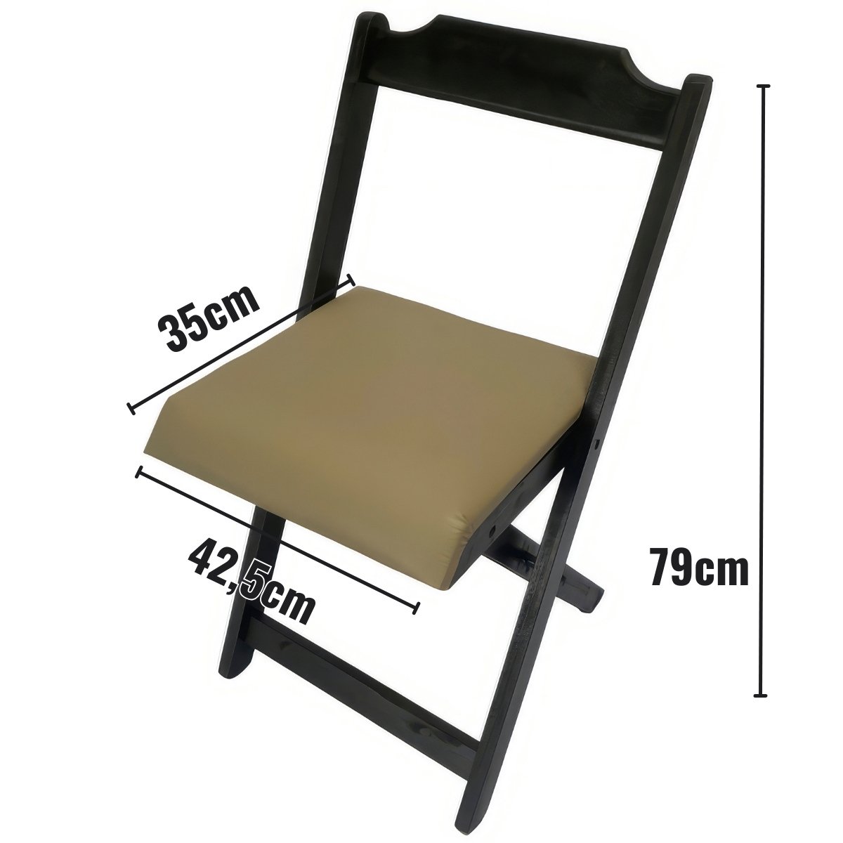Conjunto Mesa Dobrável 70x70 C/ 4 Cadeiras Estofadas Bege