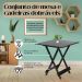 Conjunto Mesa Dobrável 70x70 C/ 4 Cadeiras Estofadas Bege