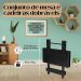 Conjunto Mesa Dobrável 70x70 C/ 4 Cadeiras Estofadas Bege