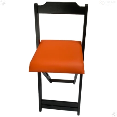 Conjunto Mesa Dobrável 70x70 C/ 4 Cadeiras Estofadas Laranja