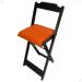 Conjunto Mesa Dobrável 70x70 C/ 4 Cadeiras Estofadas Laranja