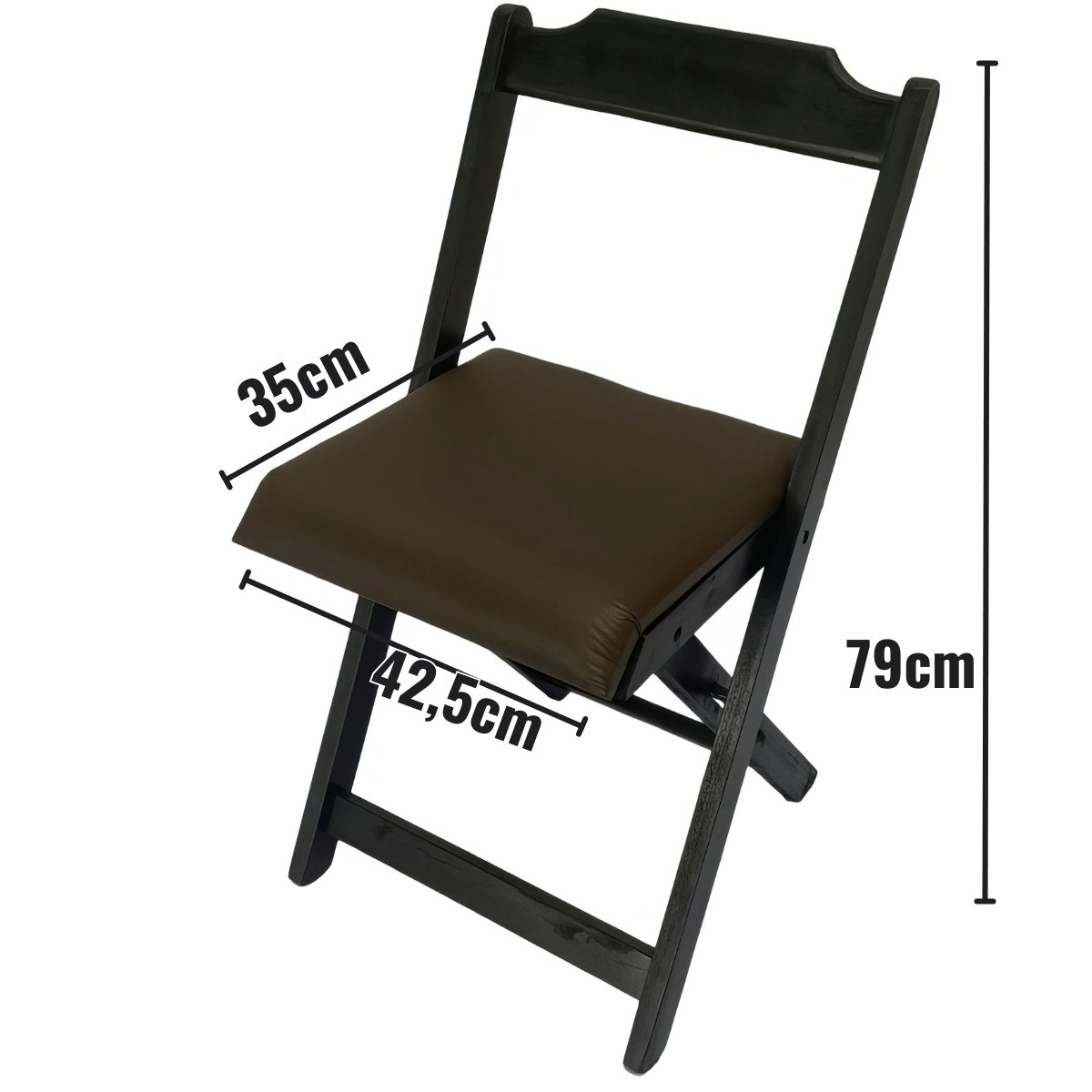 Conjunto Mesa Dobrável 70x70 C/ 4 Cadeiras Estofadas Marrom