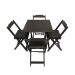 Conjunto Mesa Dobrável 70x70 C/ 4 Cadeiras Estofadas Preto