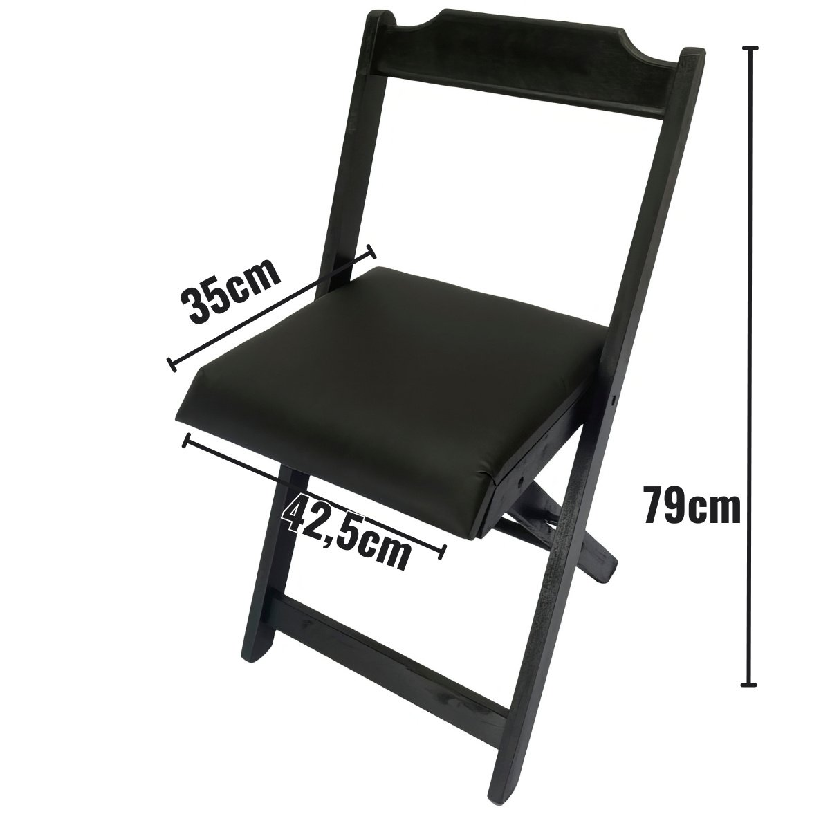 Conjunto Mesa Dobrável 70x70 C/ 4 Cadeiras Estofadas Preto