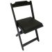 Conjunto Mesa Dobrável 70x70 C/ 4 Cadeiras Estofadas Preto