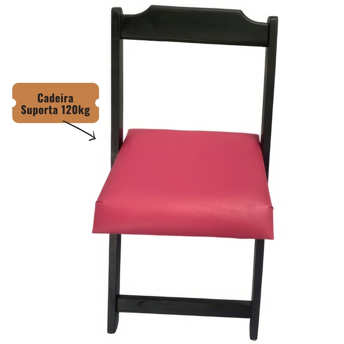 Conjunto Mesa Dobrável 70x70 C/ 4 Cadeiras Estofadas Rosa