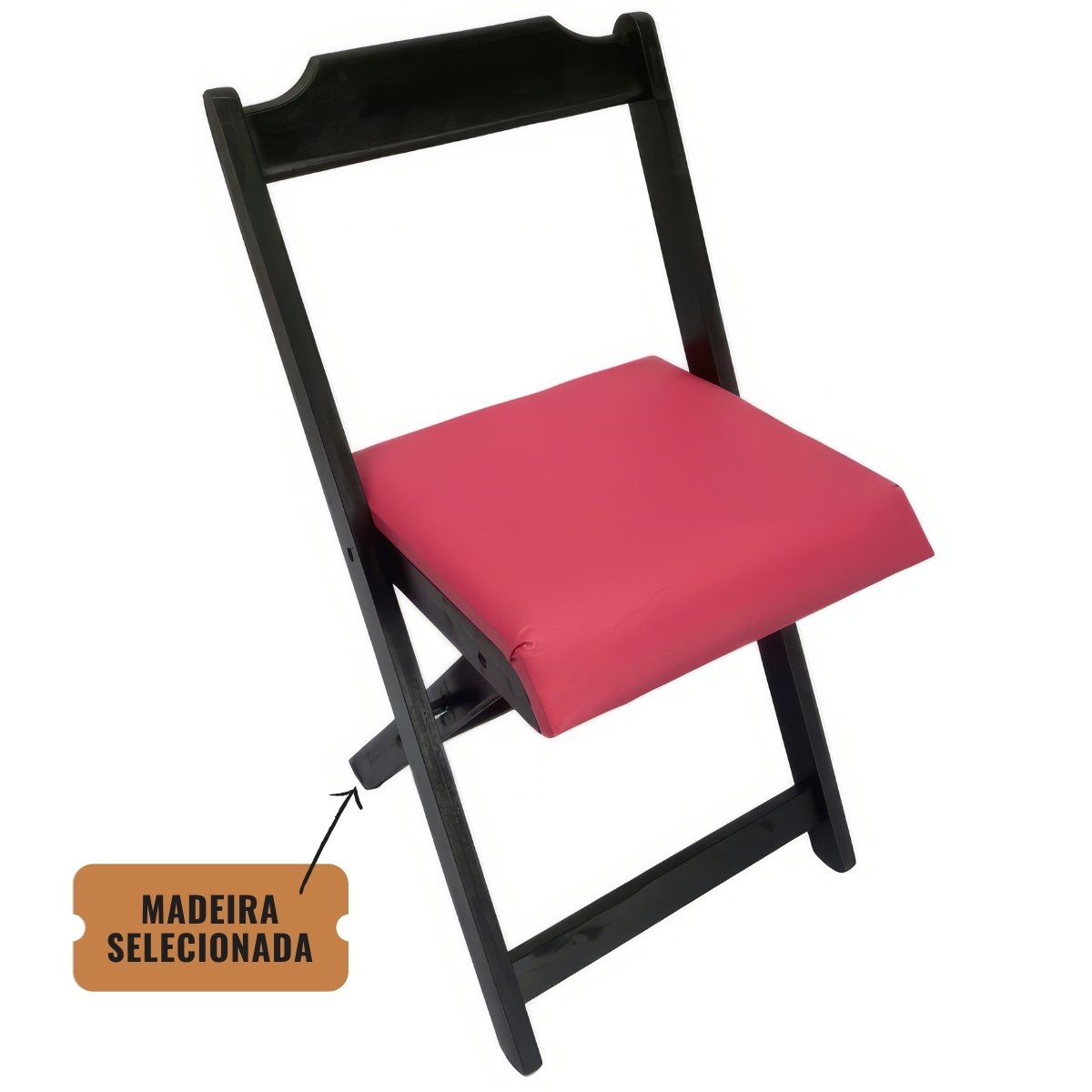 Conjunto Mesa Dobrável 70x70 C/ 4 Cadeiras Estofadas Rosa