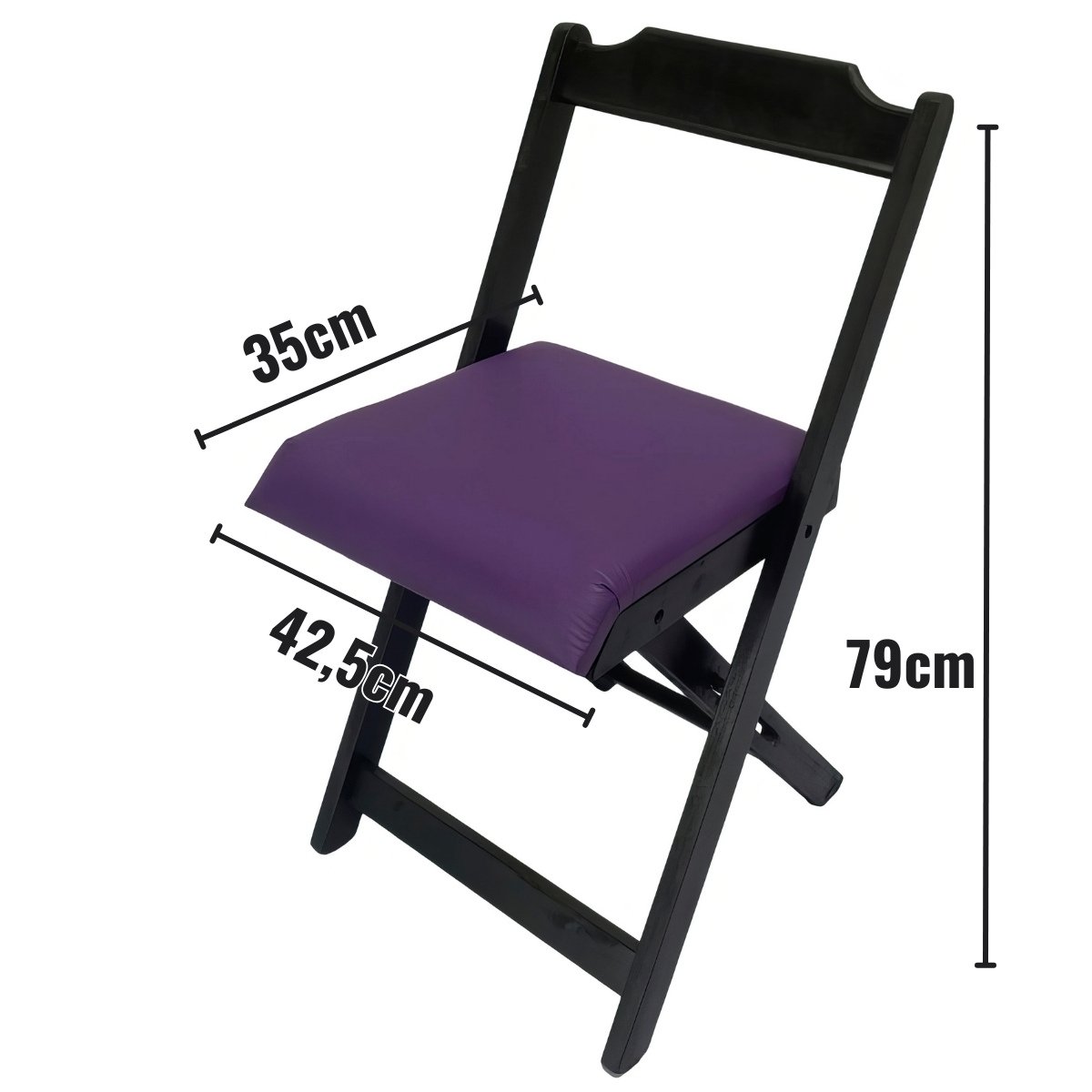 Conjunto Mesa Dobrável 70x70 C/ 4 Cadeiras Estofadas Roxo