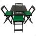 Conjunto Mesa Dobrável 70x70 C/ 4 Cadeiras Estofadas Verde