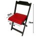 Conjunto Mesa Dobrável 70x70 C/ 4 Cadeiras Estofadas Vermelho