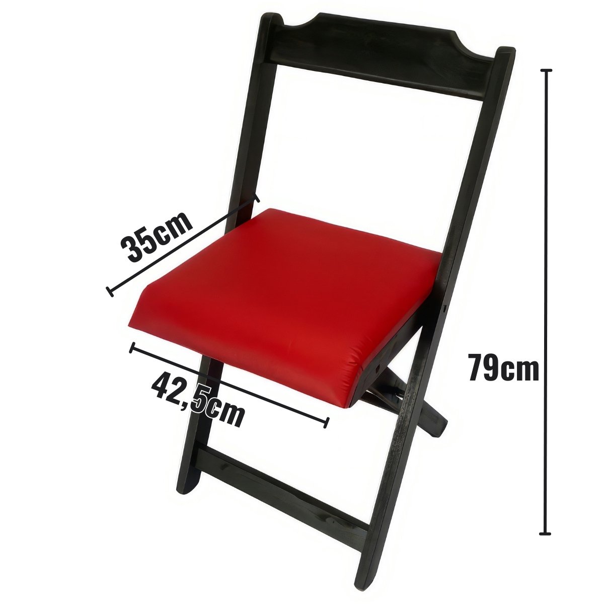 Conjunto Mesa Dobrável 70x70 C/ 4 Cadeiras Estofadas Vermelho
