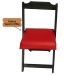 Conjunto Mesa Dobrável 70x70 C/ 4 Cadeiras Estofadas Vermelho