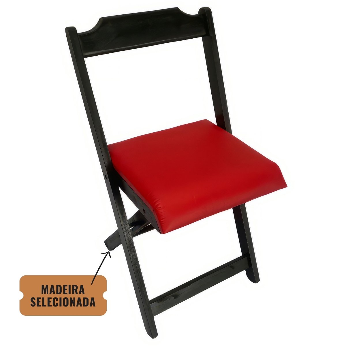Conjunto Mesa Dobrável 70x70 C/ 4 Cadeiras Estofadas Vermelho