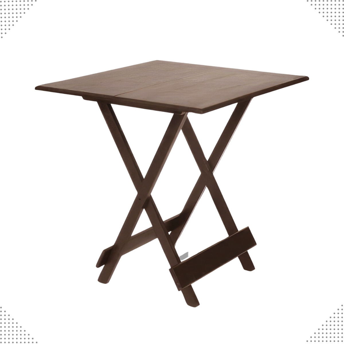 Conjunto Mesa Dobrável 70x70 com 4 Cadeiras Imbuia