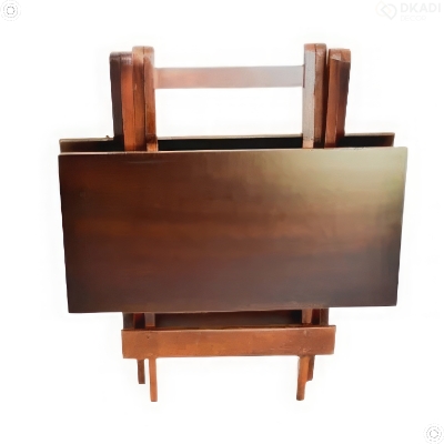 Conjunto Mesa Dobrável 70x70 com 4 Cadeiras Imbuia