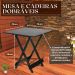 Conjunto Mesa Dobrável 70x70 com 4 Cadeiras Preta