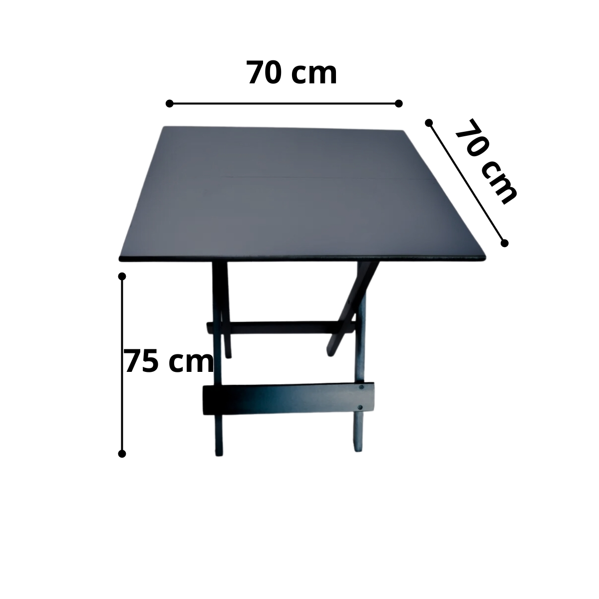 Mesa Dobrável 70cmx70cm Preta