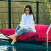 Capa Puff Flutuante Piscina Cor:Magenta