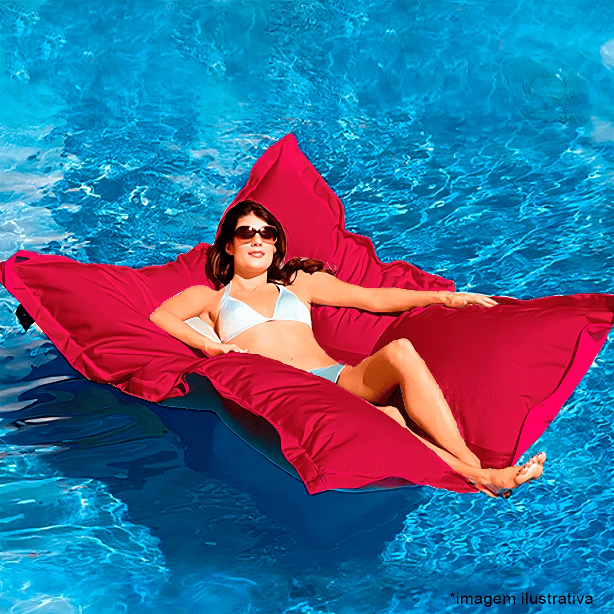 Capa Puff Flutuante Piscina Cor:Magenta
