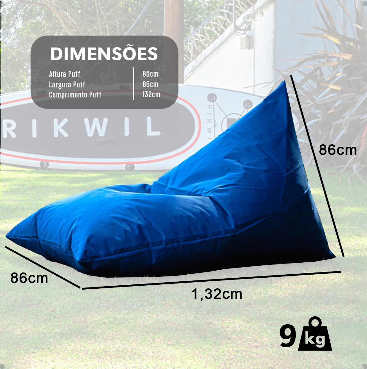 Kit 2 Capas Puff Cônico Cor:Azul