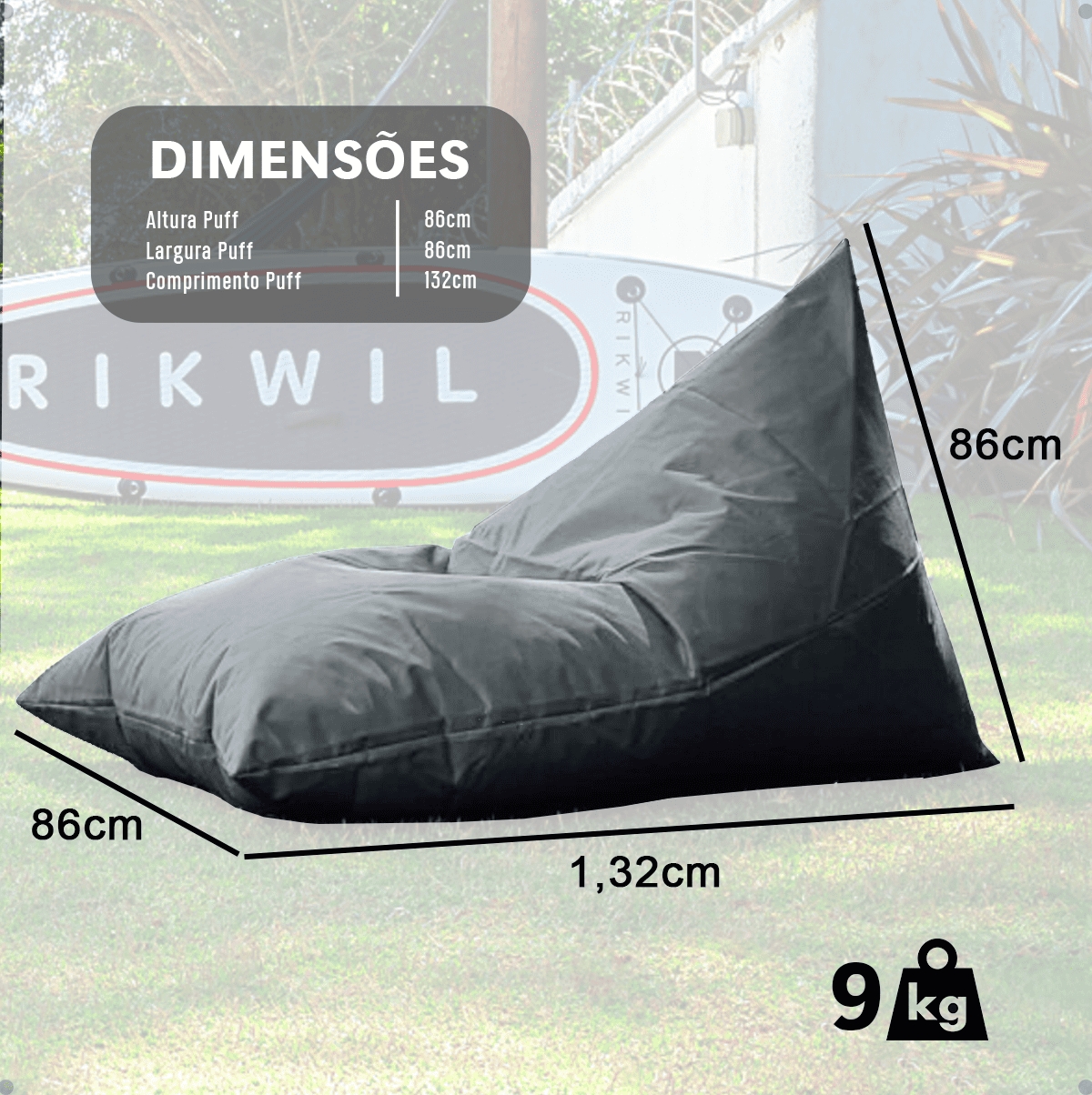 Kit 2 Capas Puff Cônico Cor:Cinza
