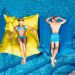 Kit 2 Puffs Flutuantes Piscina Amarelo