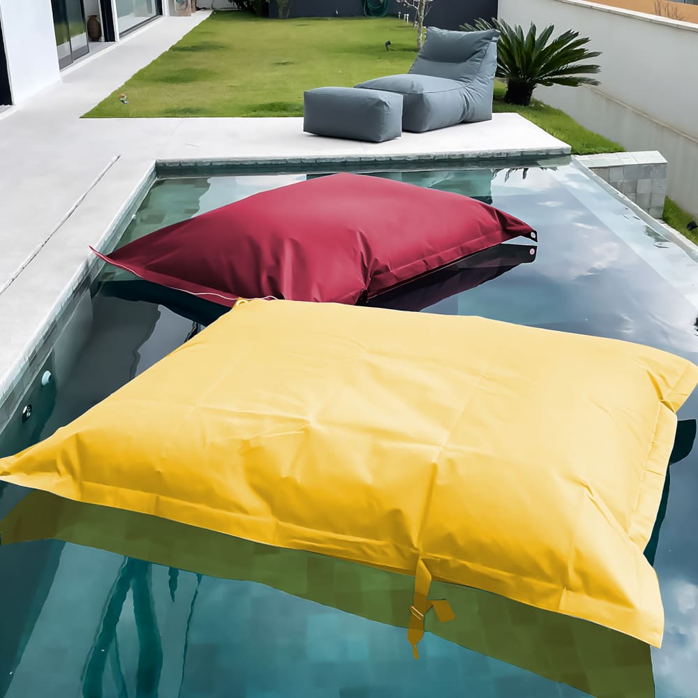 Kit 2 Puffs Flutuantes Piscina Amarelo