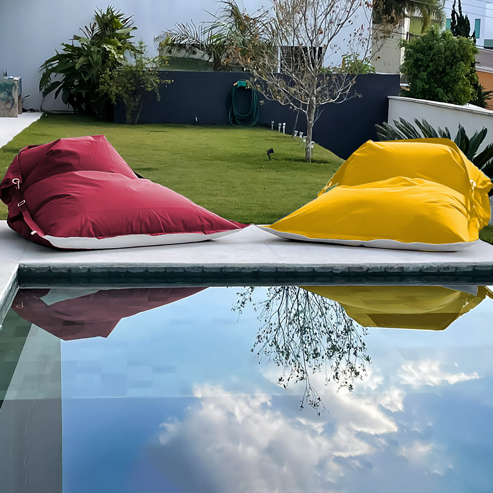 Kit 2 Puffs Flutuantes Piscina Amarelo