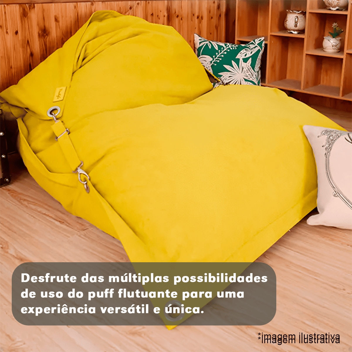 Puff Flutuante Piscina Amarelo - POP01-3