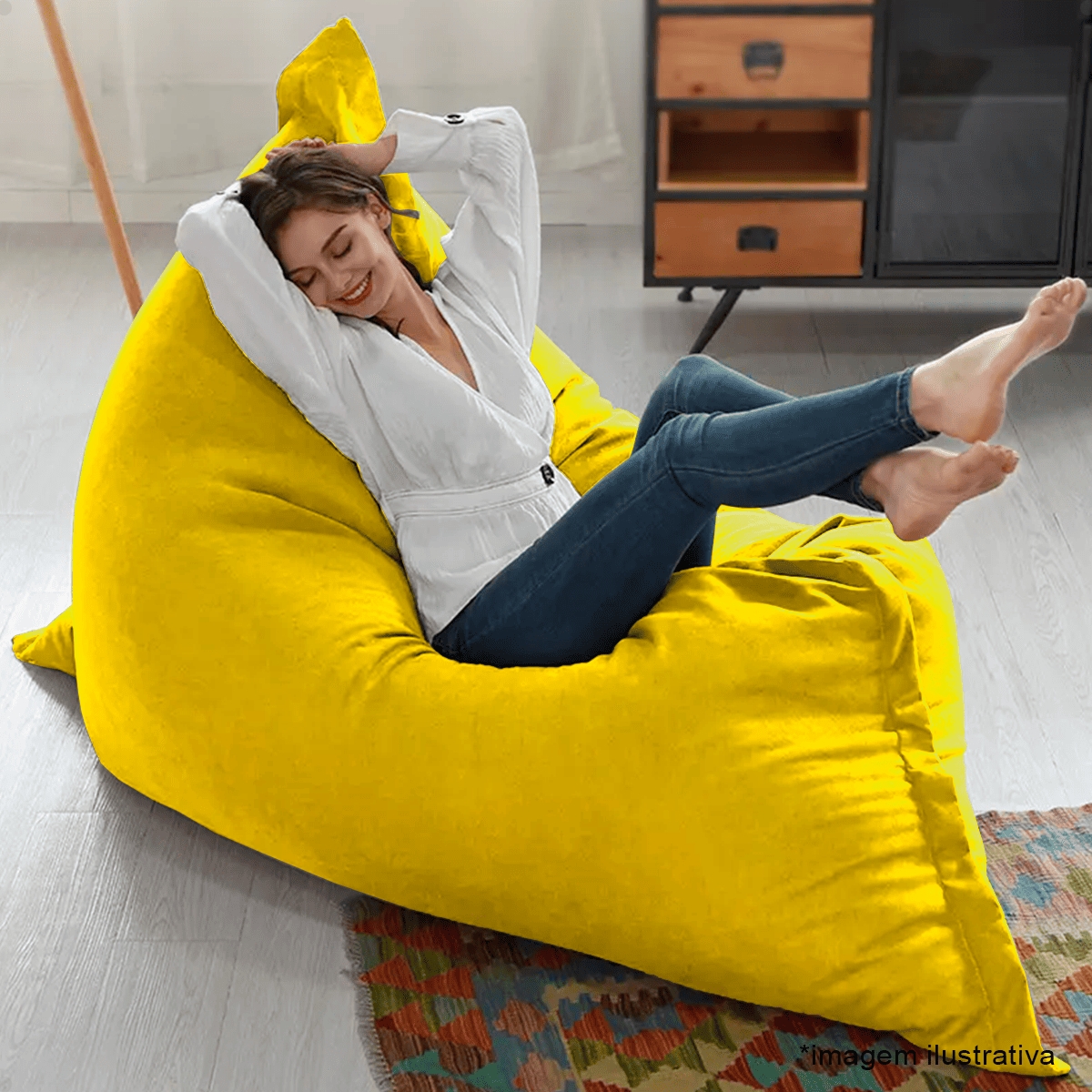 Puff Flutuante Piscina Amarelo - POP01-3