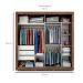 Guarda-Roupa Casal com Espelho Nicole Flex 2 Portas 3 Gavetas Café e Off White